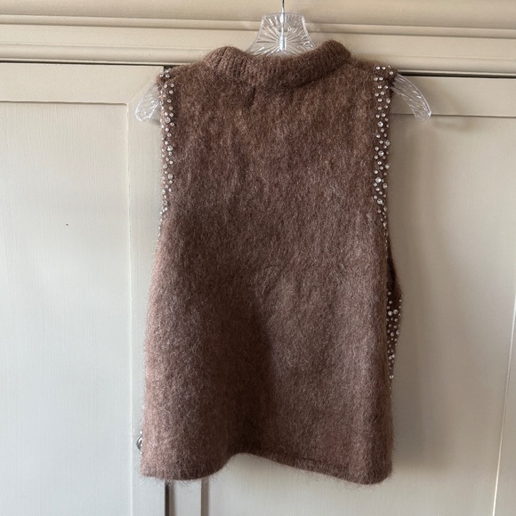 Chocolate Brown Embellished Knit Vest - Picture 5 of 5